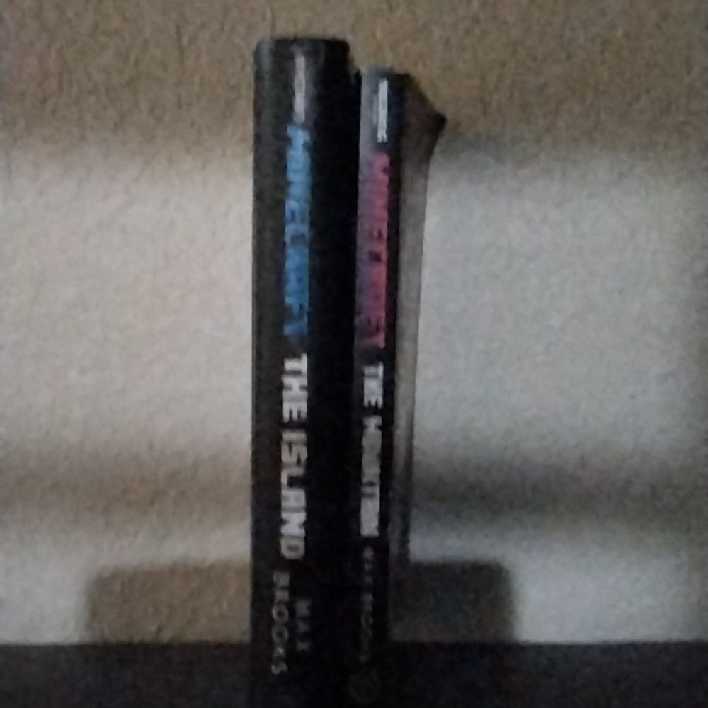 Minecraft the island and Minecraft the mountain books